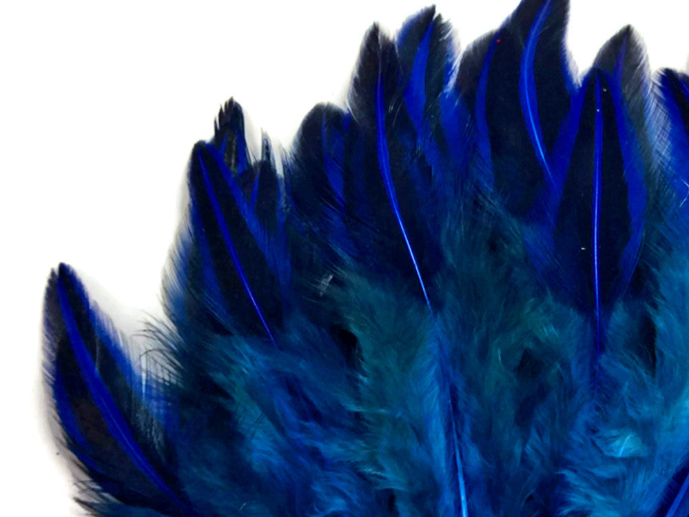 10 Pieces - Royal Blue Jungle Cock Loose Plumage Feather