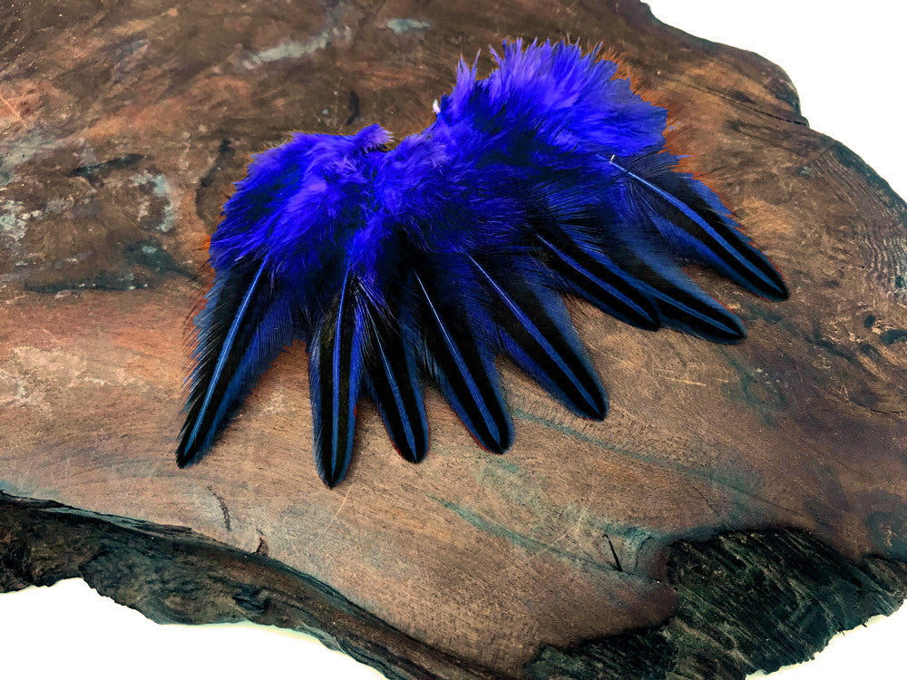 10 Pieces - Royal Blue Jungle Cock Loose Plumage Feather