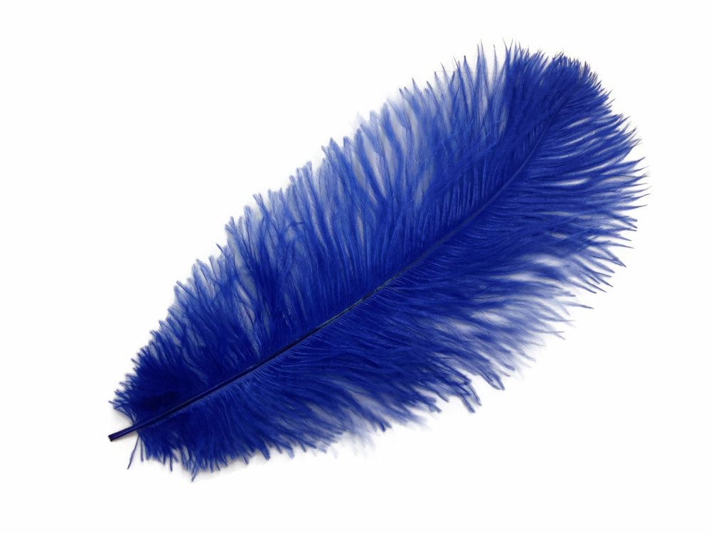 10 Pieces - 8-10" Royal Blue Ostrich Dyed Drabs Feathers