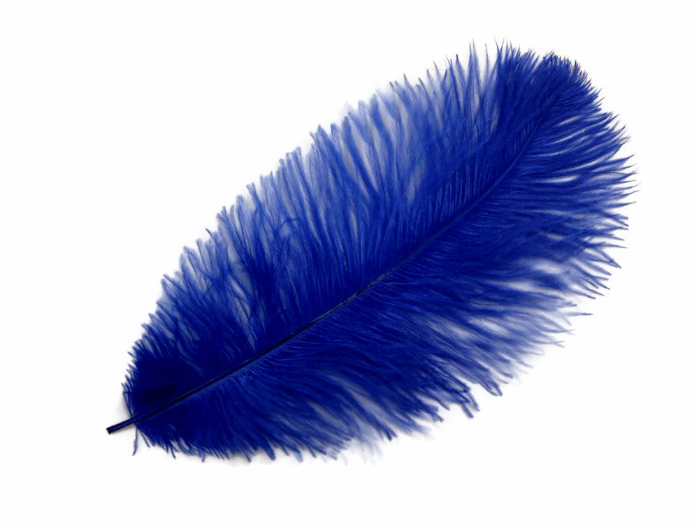 100 Pieces - 8-10" Royal Blue Ostrich Dyed Drab Body Wholesale Feathers (Bulk)