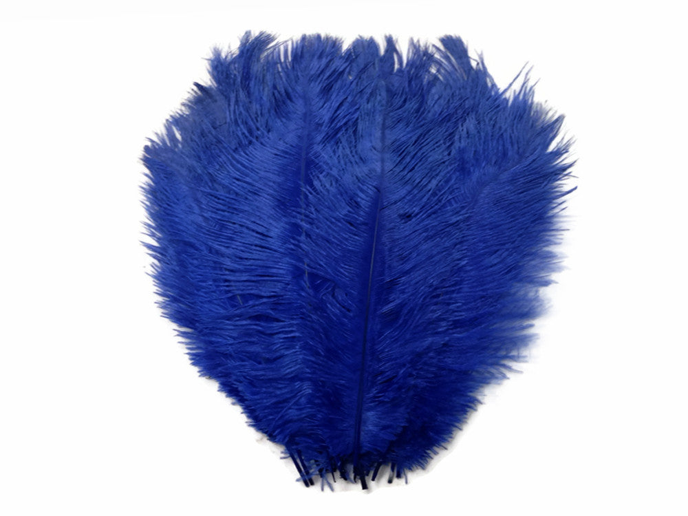 10 Pieces - 8-10" Royal Blue Ostrich Dyed Drabs Feathers