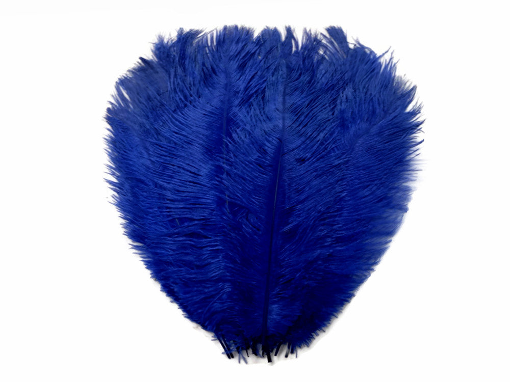 10 Pieces - 17-19" Royal Blue Large Bleached & Dyed Ostrich Drabs Body Feathers
