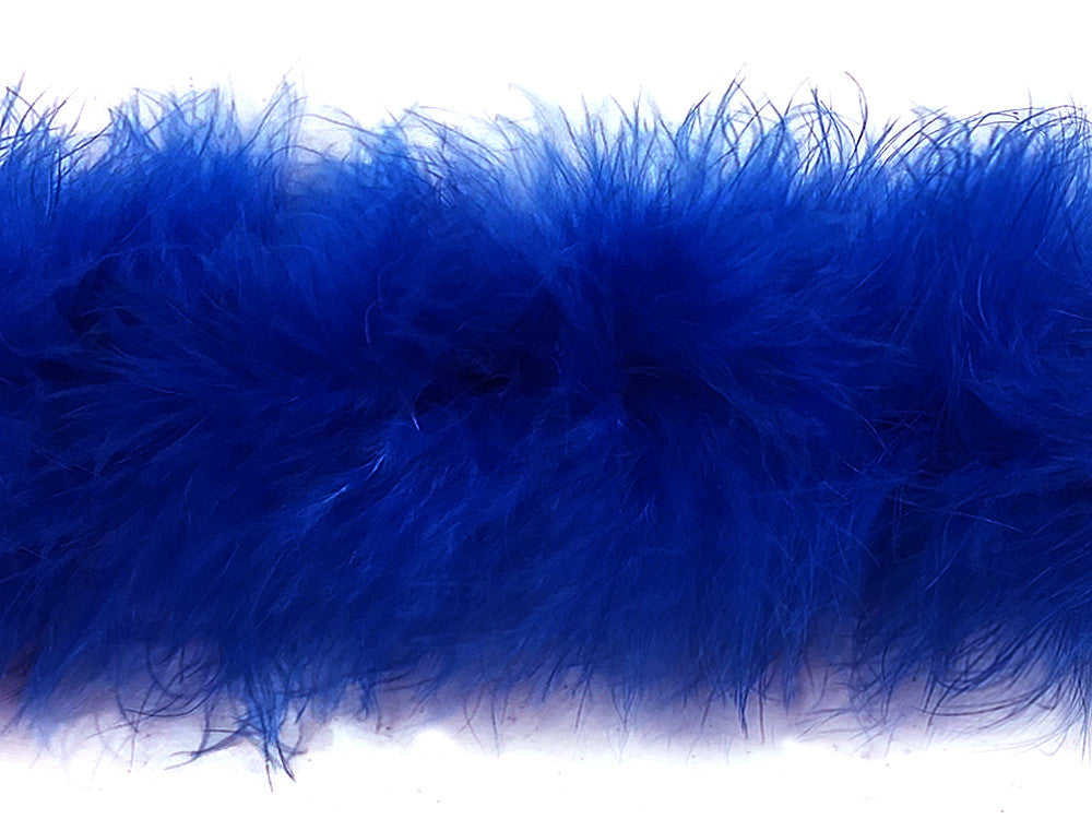 2 Yards - Royal Blue Turkey Medium Weight Marabou Feather Boa 25 Gram