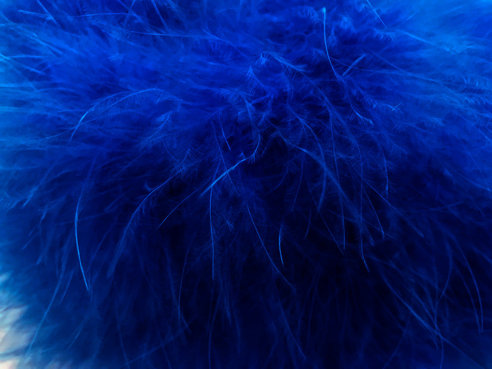 2 Yards - Royal Blue Turkey Medium Weight Marabou Feather Boa 25 Gram