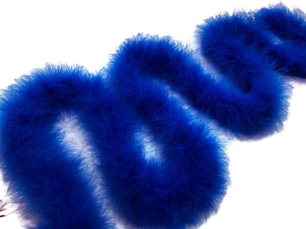 2 Yards - Royal Blue Turkey Medium Weight Marabou Feather Boa 25 Gram