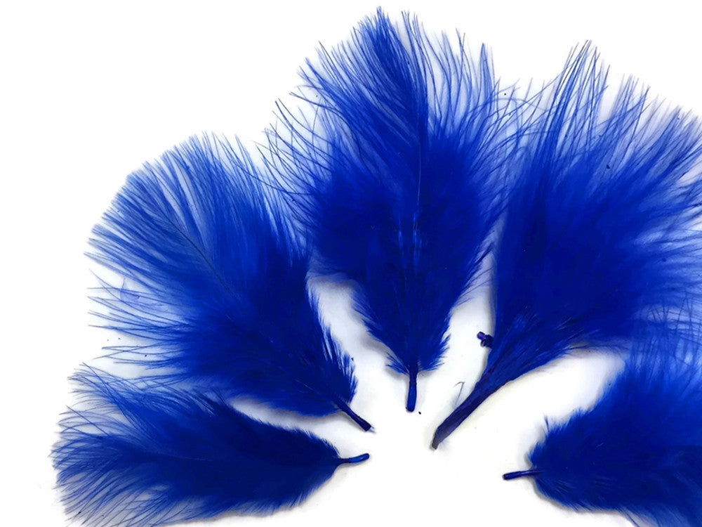 1/4 Lb - Royal Blue Turkey Marabou Short Down Fluffy Loose Wholesale Feathers (Bulk)