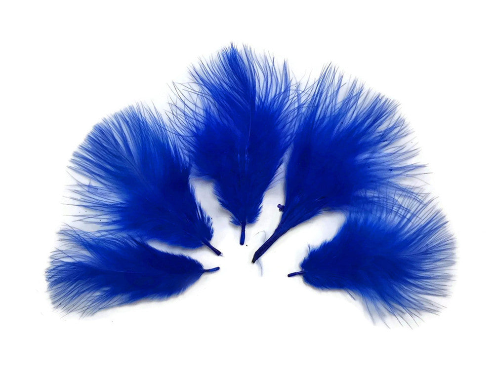 1/4 Lb - Royal Blue Turkey Marabou Short Down Fluffy Loose Wholesale Feathers (Bulk)