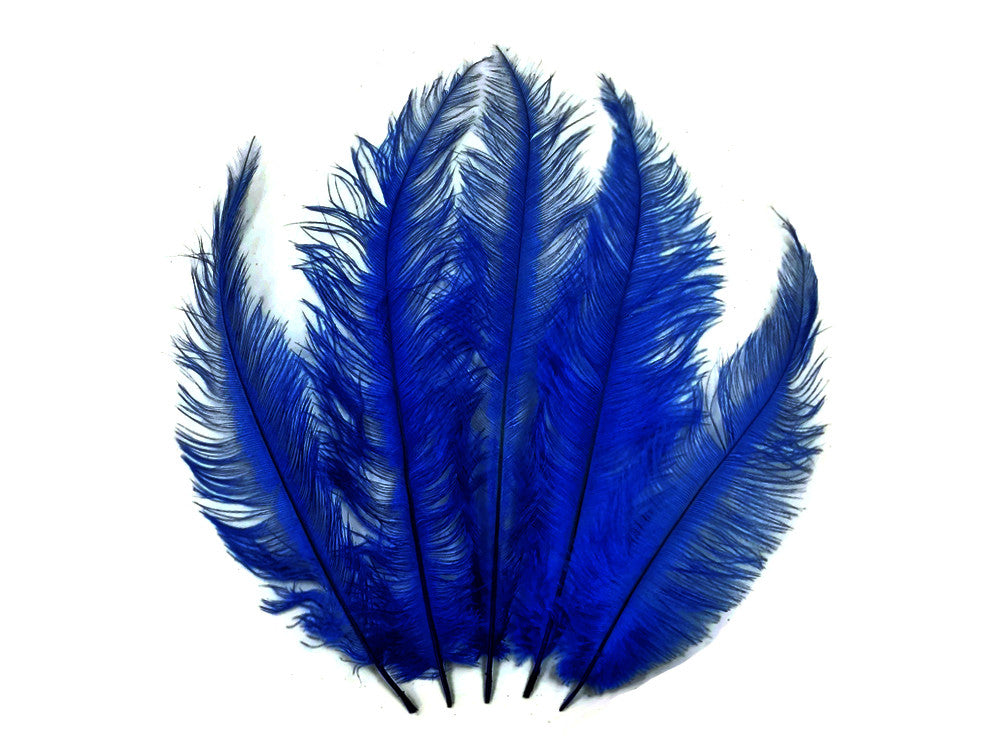 20 Pieces - Royal Blue Mini Spads Ostrich Chick Body Feathers