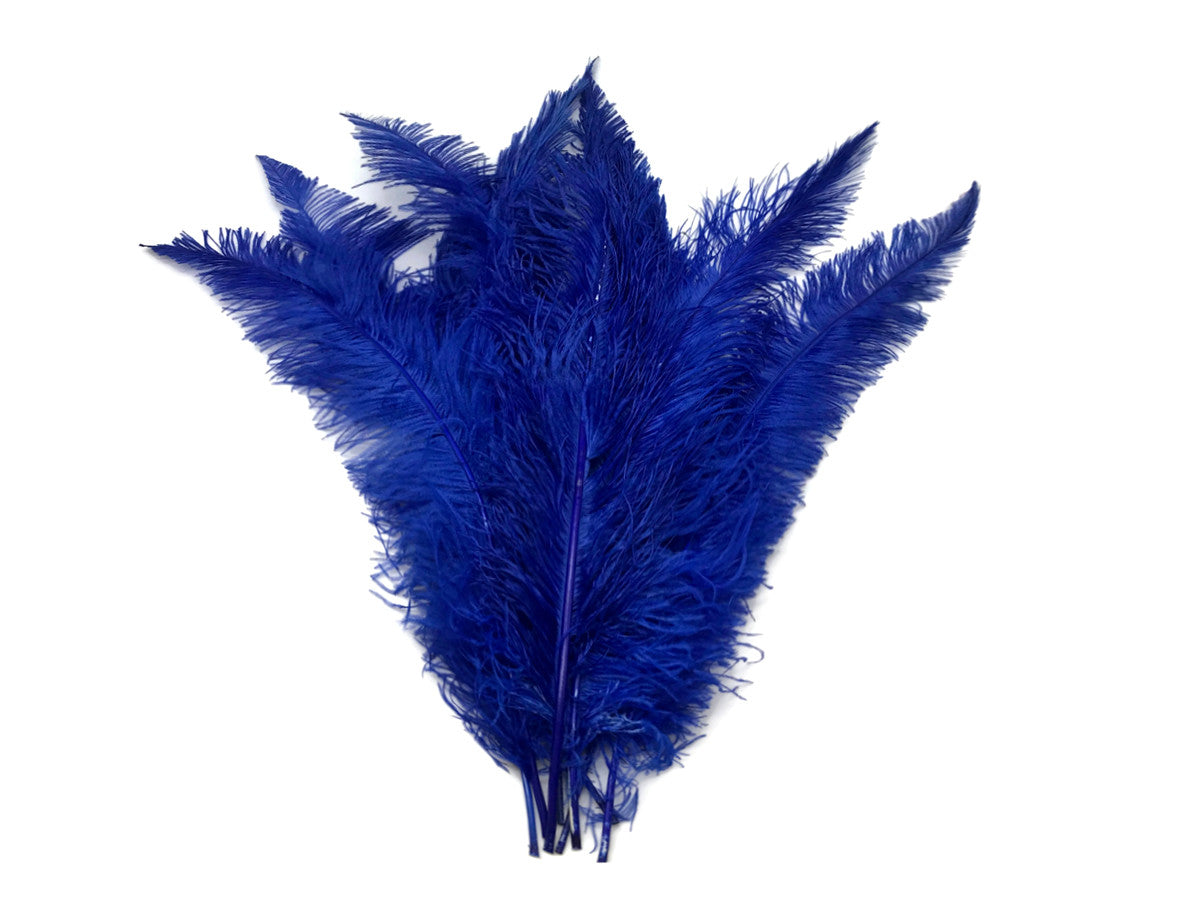 10 Pieces - 20-28" Royal Blue Ostrich Spads Large Feathers