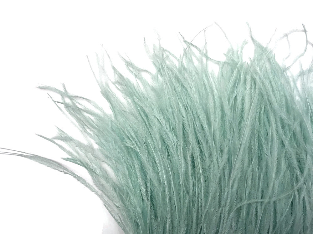 6 Inch Strip - Sage Green Ostrich Fringe Trim Feather