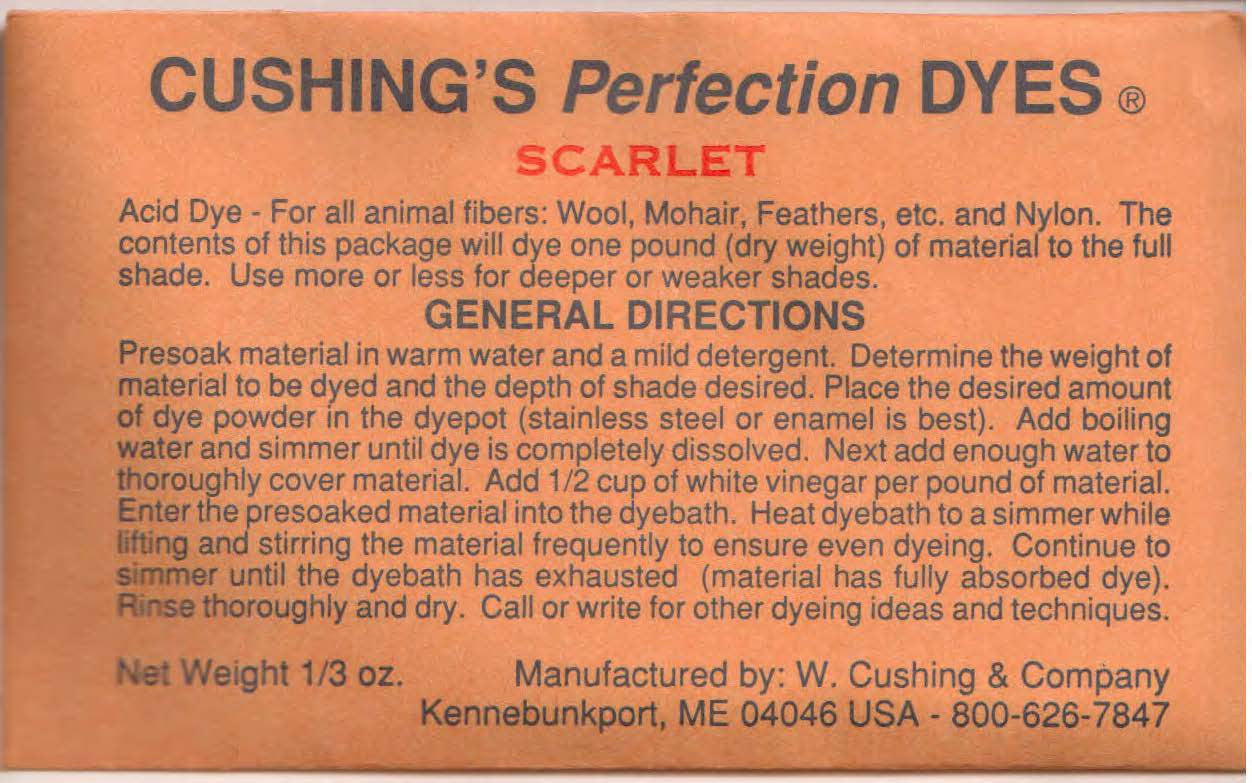 Scarlet Cushing Acid Dye