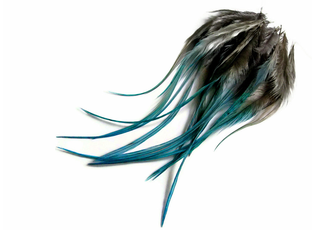 1 Dozen - Short Twilight Blendz Whiting Farm Rooster Hair Extension Feathers