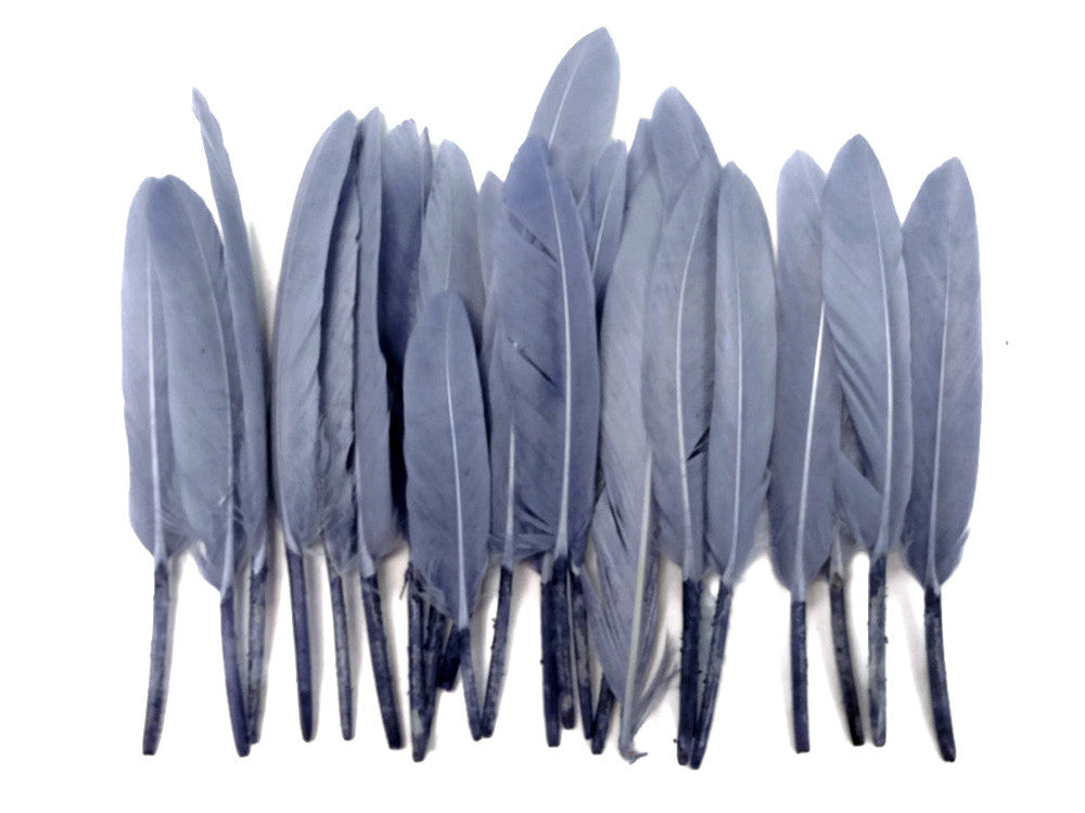 1/4 Lb. - Silver Gray Dyed Duck Cochettes Loose Wing Quill Wholesale Feather (Bulk)