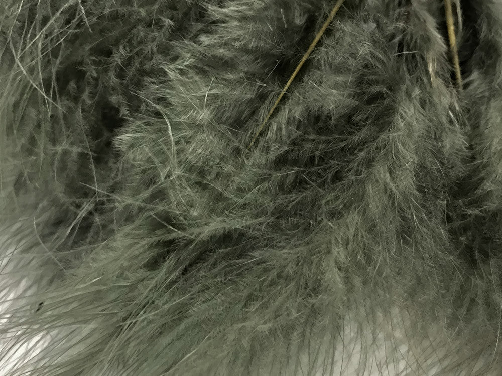 1/4 Lb - 5-6" Silver Gray Green Turkey Marabou Short Down Fluffy Loose Wholesale Feathers (Bulk)