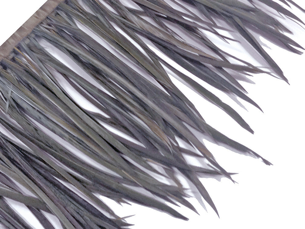 1 Yard - Silver Gray Goose Biots Stripped Wing Wholesale Feather Trim