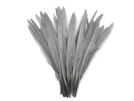 1/4 Lb. - Silver Gray Goose Pointers Long Primaries Wing Wholesale Feathers (Bulk)