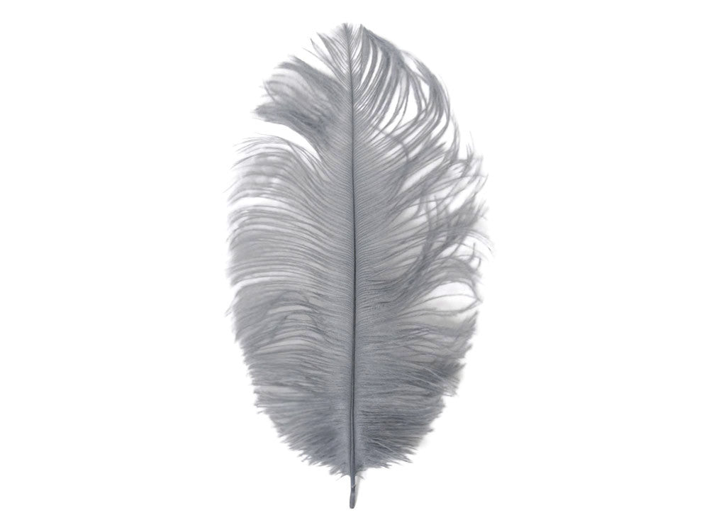 1/2 lb. - 14-17" Silver Gray Ostrich Large Body Drab Wholesale Feathers (Bulk)