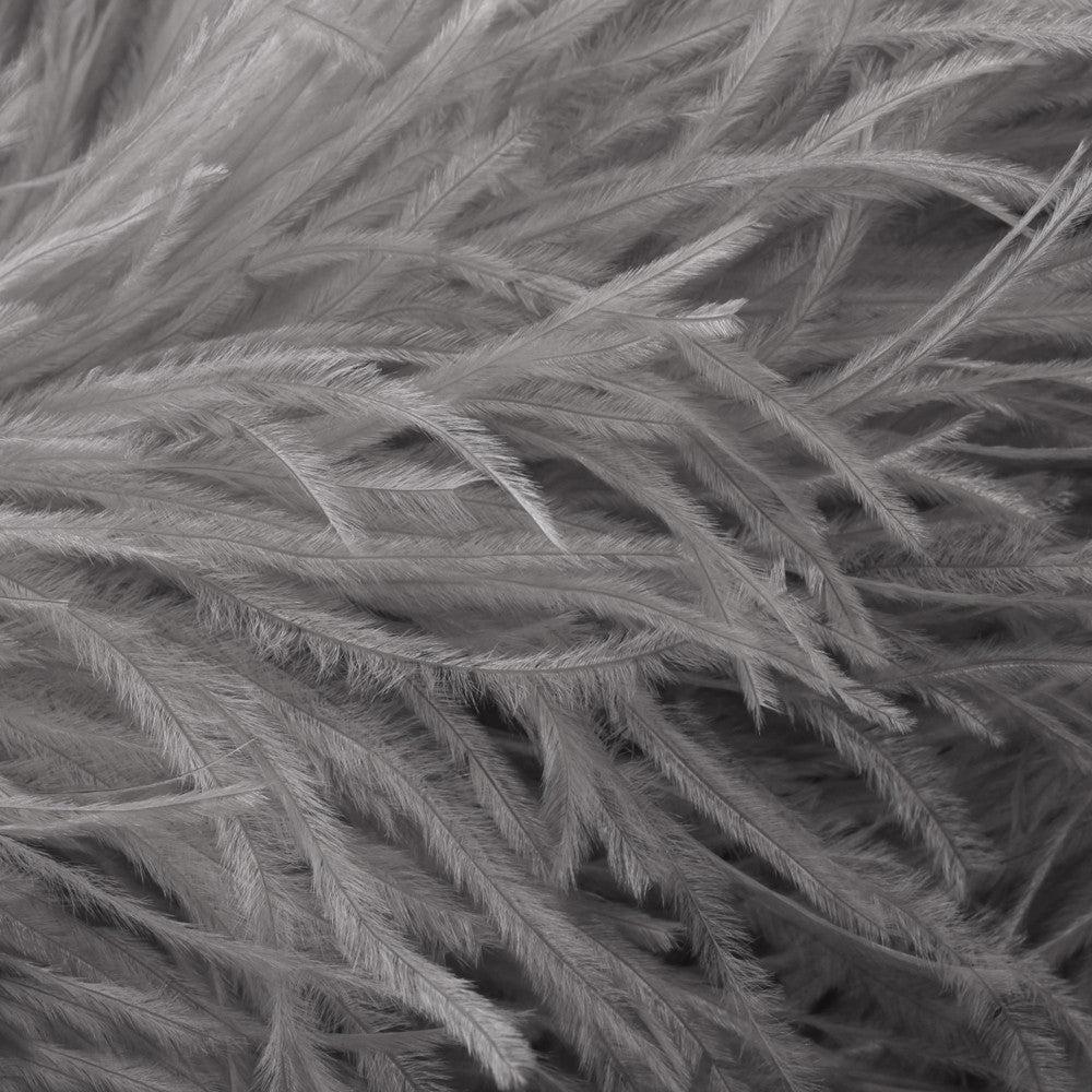 100 Pieces - 6-8" Silver Gray Ostrich Drabs Body Wholesale Feathers (Bulk)