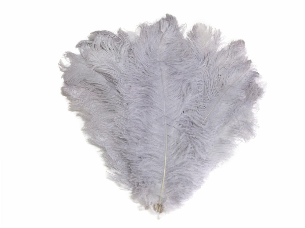 10 Pieces - 18-24" Silver Gray Large Prime Grade Ostrich Wing Plume Centerpiece Feathers