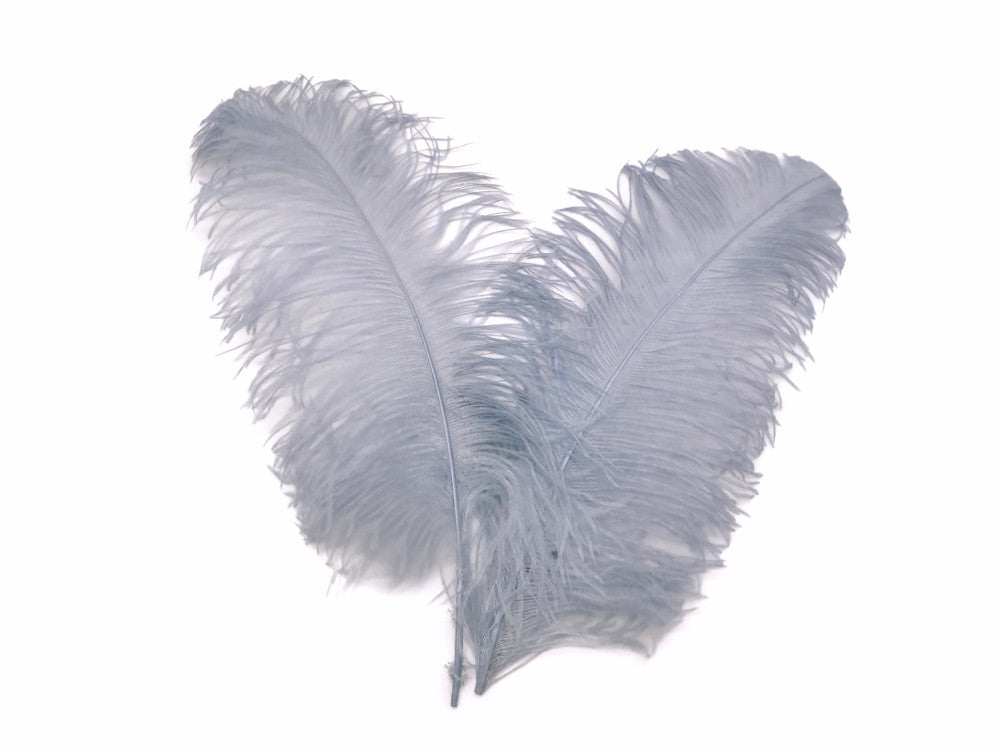 10 Pieces - 18-24" Silver Gray Large Prime Grade Ostrich Wing Plume Centerpiece Feathers