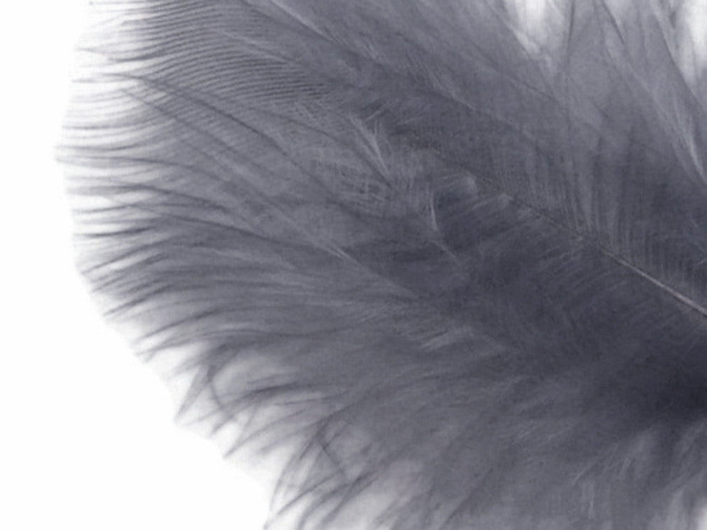 1/4 Lb - Silver Gray Turkey Marabou Short Down Fluffy Loose Wholesale Feathers (Bulk)