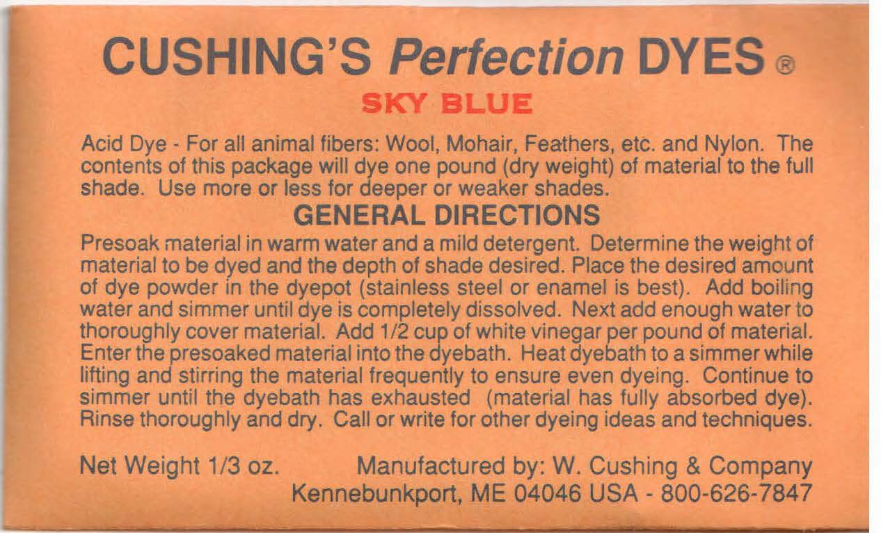 Sky Blue Cushing Acid Dye