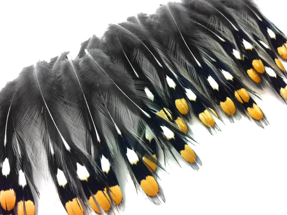 1 Piece - Grade B Natural Gold Jungle Cock Cape Complete Skin Pelt With Feather (bulk)