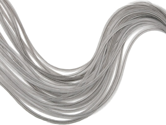 6 Pieces - XL Solid Gray Whiting Farm Rooster Hair Extension Feathers 11" and Up