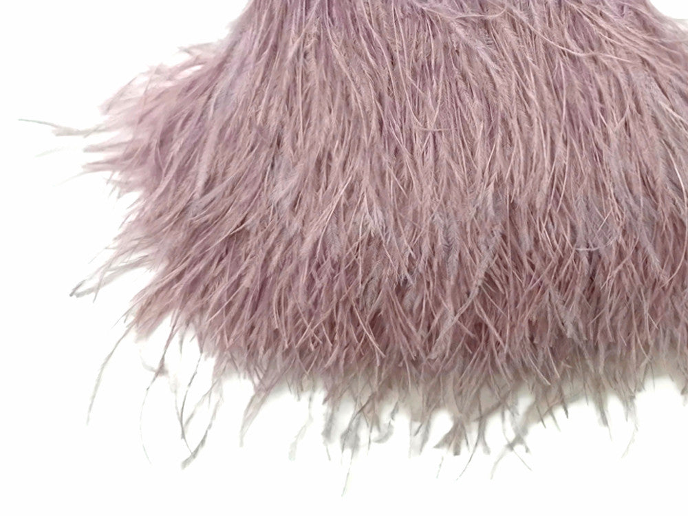 6 Inch Strip - Taupe Ostrich Fringe Trim Feathers