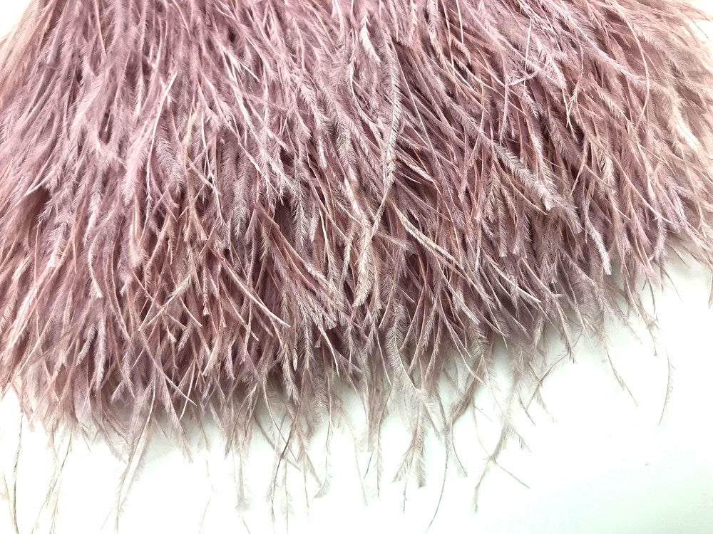 6 Inch Strip - Taupe Ostrich Fringe Trim Feathers