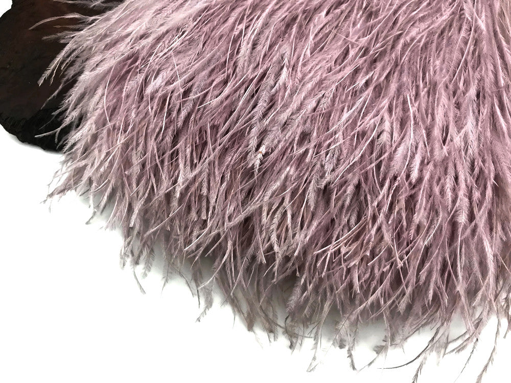 6 Inch Strip - Taupe Ostrich Fringe Trim Feathers