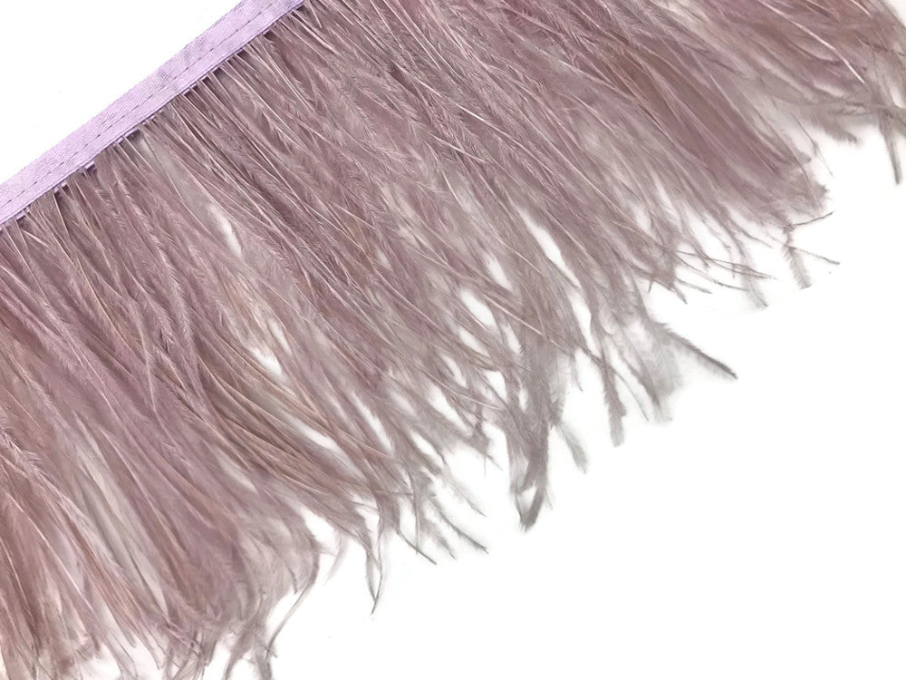 6 Inch Strip - Taupe Ostrich Fringe Trim Feathers