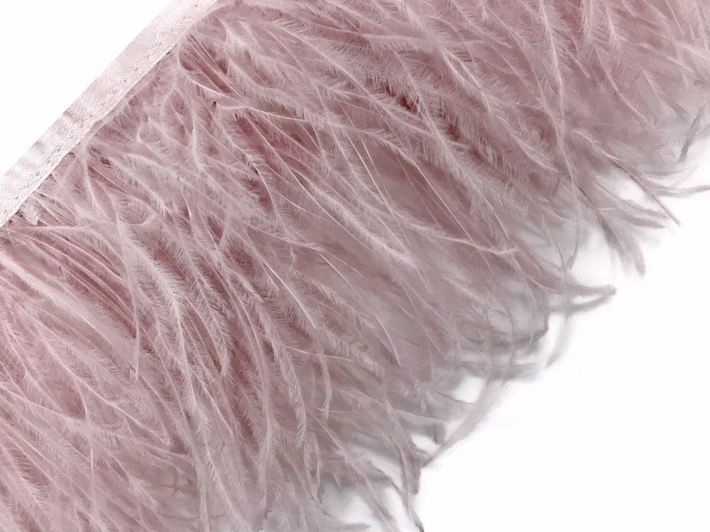 1 Yard - Taupe Ostrich Fringe Trim Wholesale Feather (Bulk)