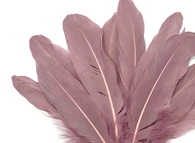 1/4 lbs. - Taupe Goose Satinettes Pallet Soft Wing Quill Wholesale Feathers (Bulk)