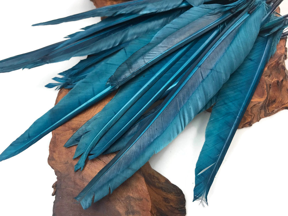 1/4 lbs. - Teal Blue Duck Pointer Primary Wing Wholesale Feathers (Bulk)