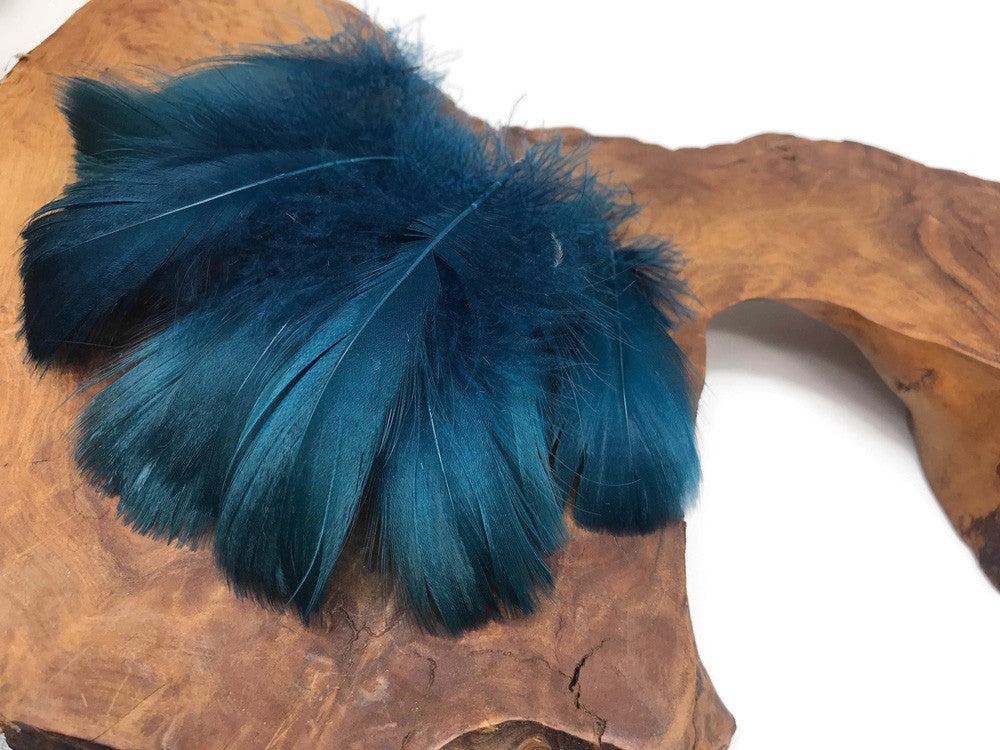 1/4 Lb - 2-3" Teal Blue Goose Coquille Loose Wholesale Feathers (Bulk)