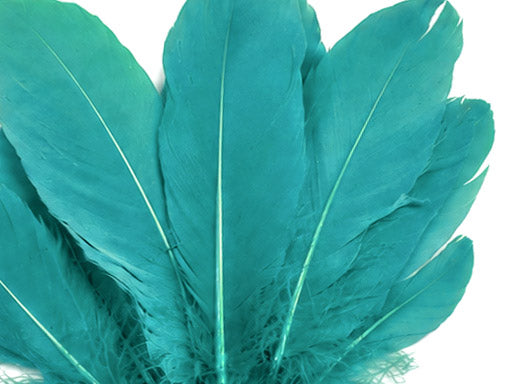 1 Pack - Peacock Blue Goose Satinettes Pallet Soft Wing Quill Loose Feathers - 0.3 Oz
