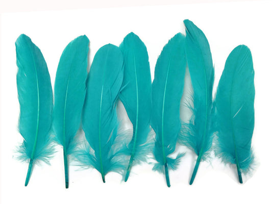 1 Pack - Peacock Blue Goose Satinettes Loose Feathers 0.3 Oz.