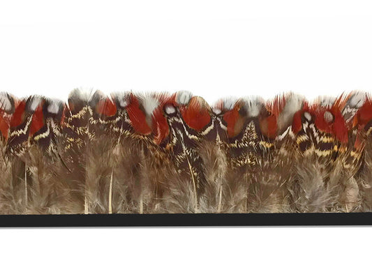 1 Yard - Natural Temminck Tragopan Rum Plumage Feather Trim