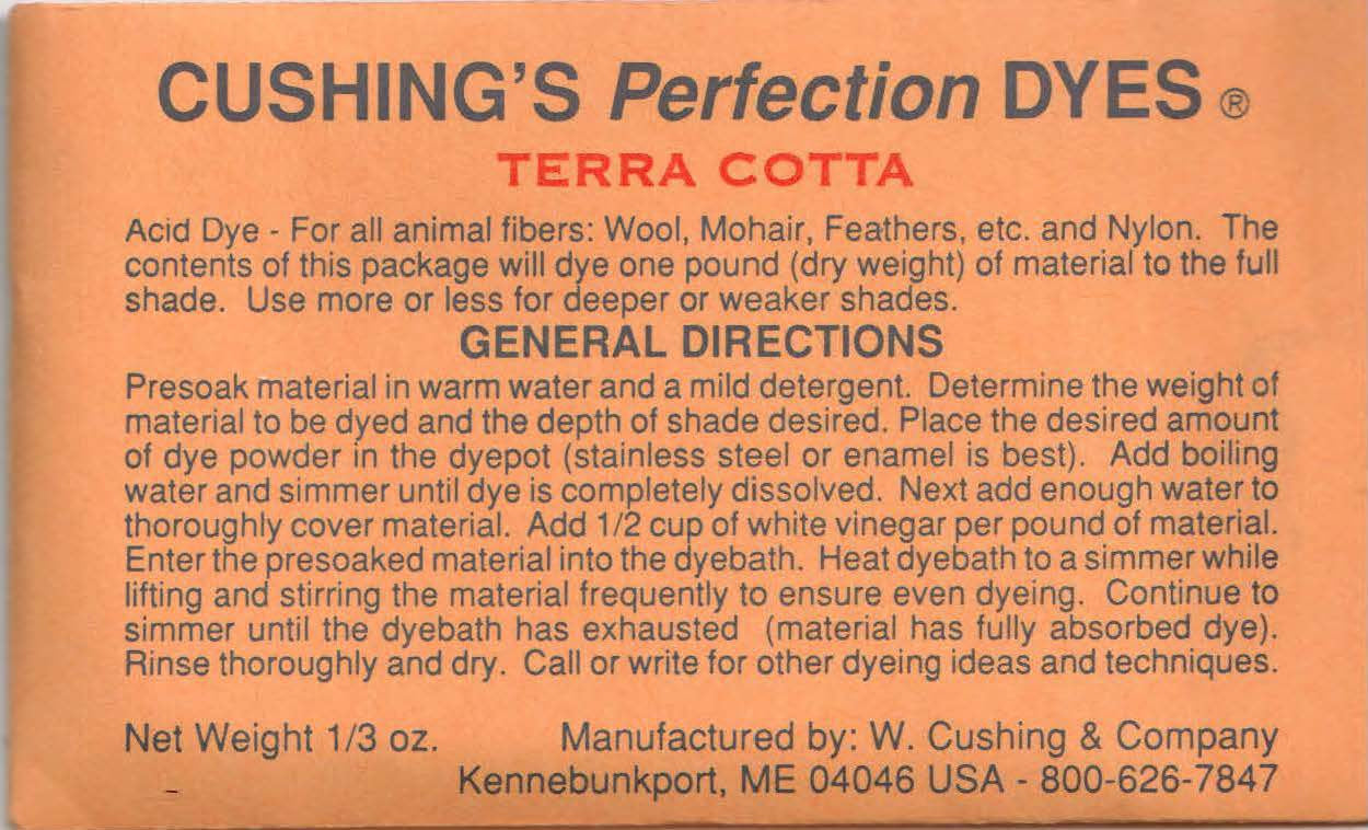 Terra Cotta Cushing Acid Dye