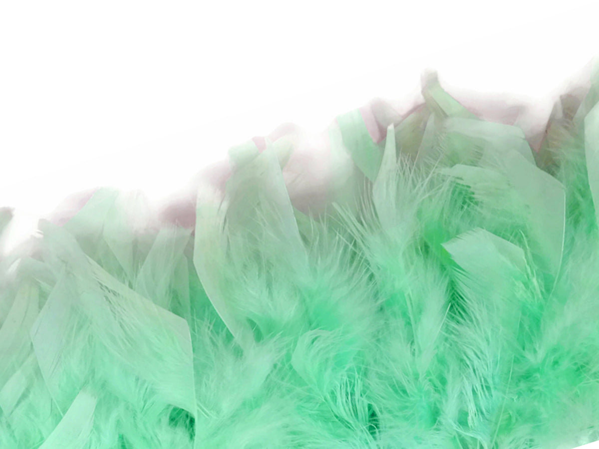1 Yard - Aqua Blue Chandelle Turkey Fluffy Feather Trim