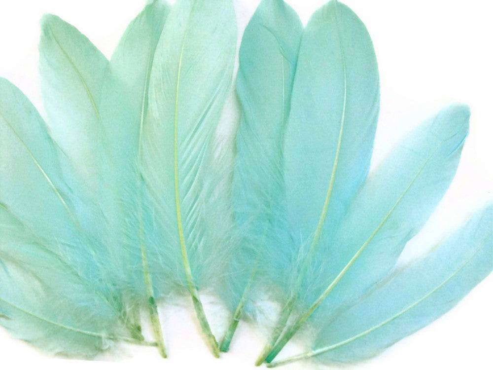 1 Pack - Aqua Green Goose Satinettes Loose Feathers 0.3 Oz.