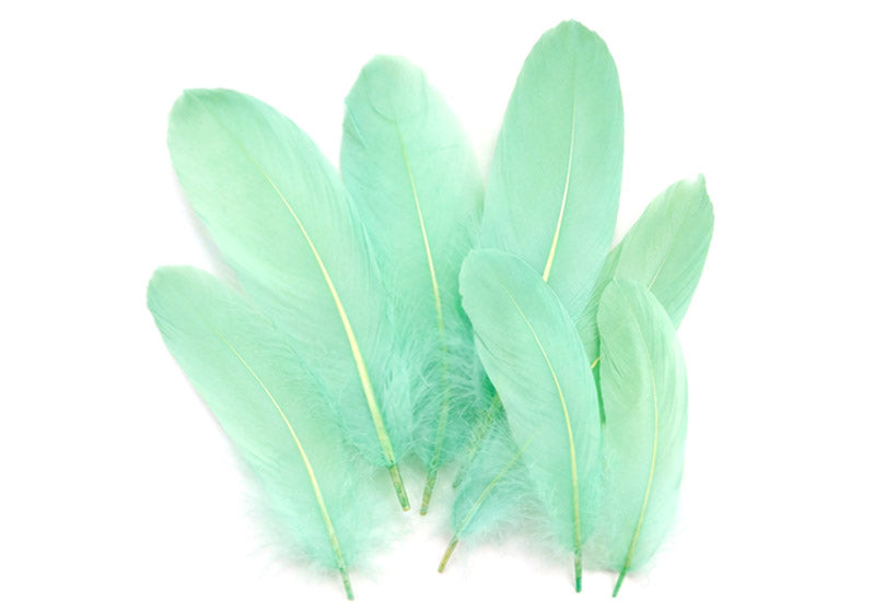 1/4 lbs. - Aqua Blue Goose Satinettes Pallet Soft Wing Quill Wholesale Feathers (Bulk)