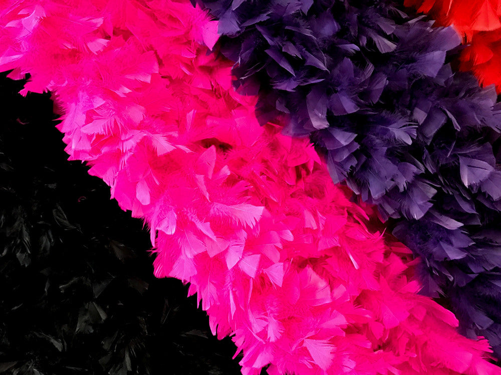 2 Yards - Purple Heavy Weight Turkey Flat Feather Boa, 150 Gram