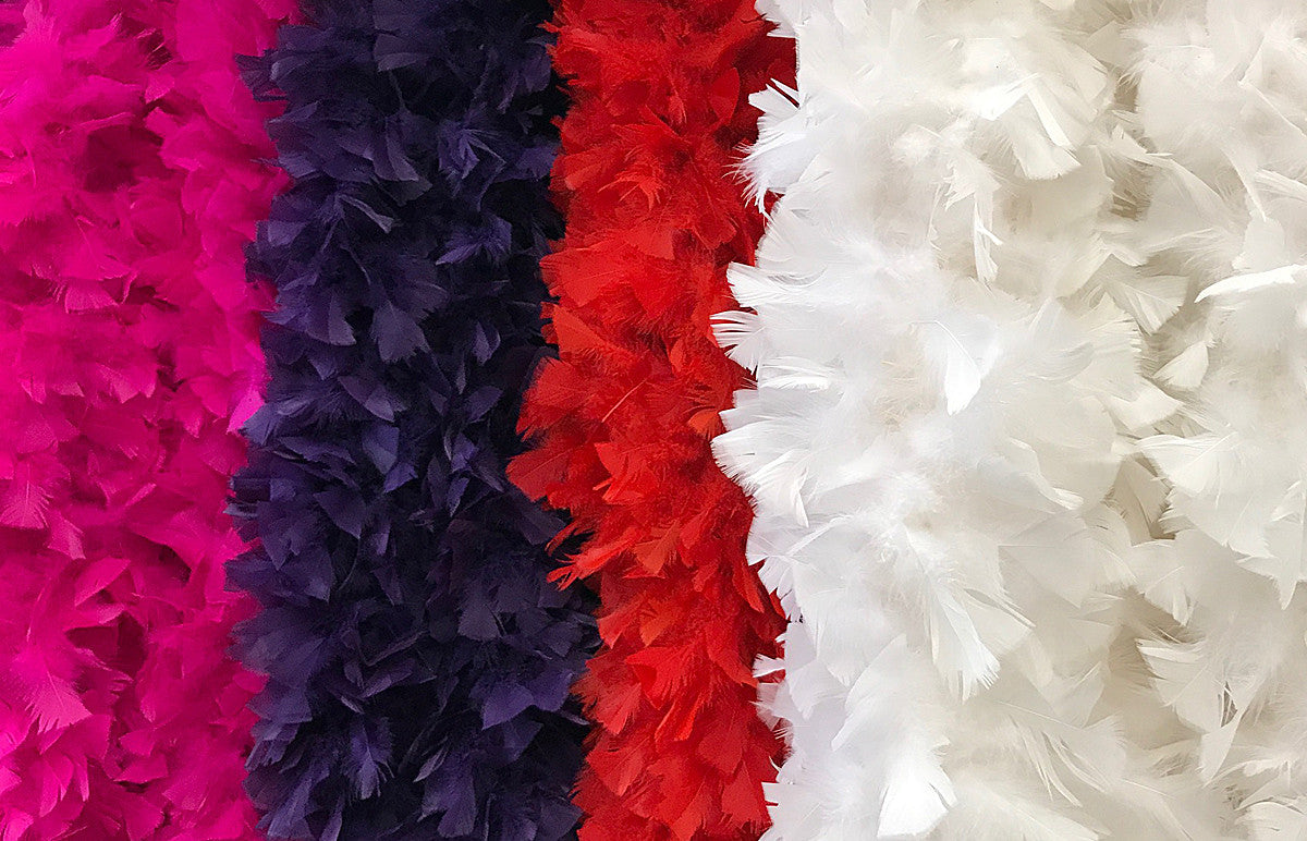 2 Yards - Black Heavy Weight Turkey Flat Feather Boa, 150 Gram