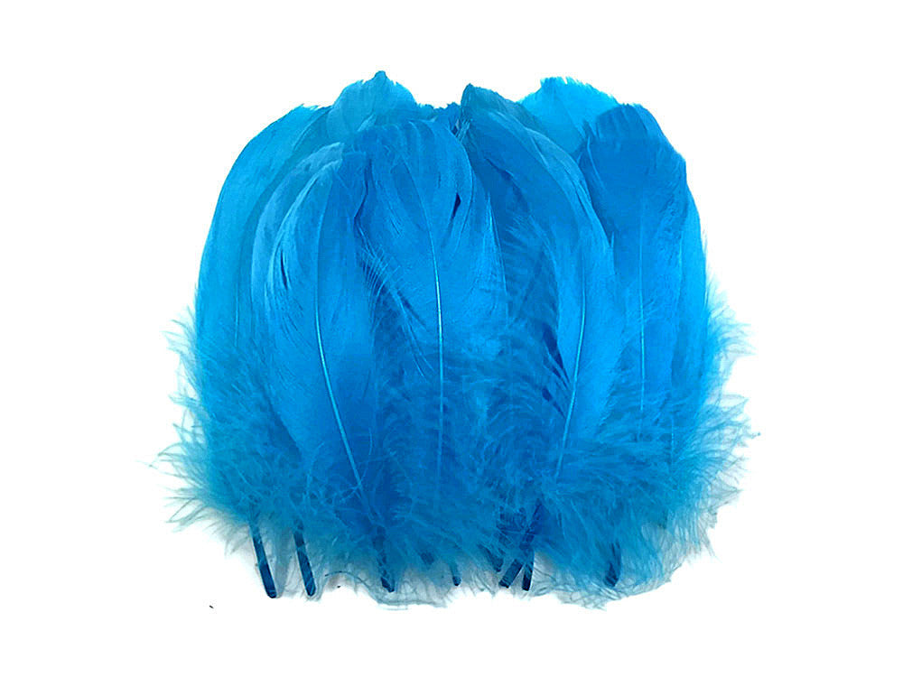 1/4 Lb - Turquoise Blue Goose Nagoire Wholesale Feathers (Bulk)