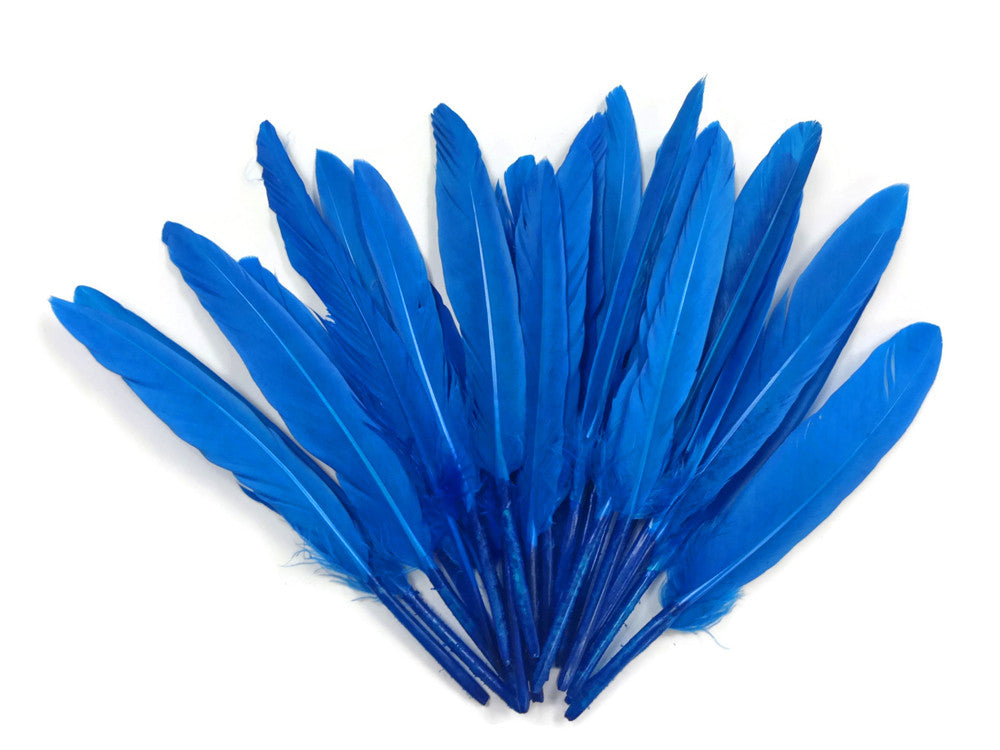 1/4 Lb. - Turquoise Blue Dyed Duck Cochettes Loose Wing Quill Wholesale Feather (Bulk)