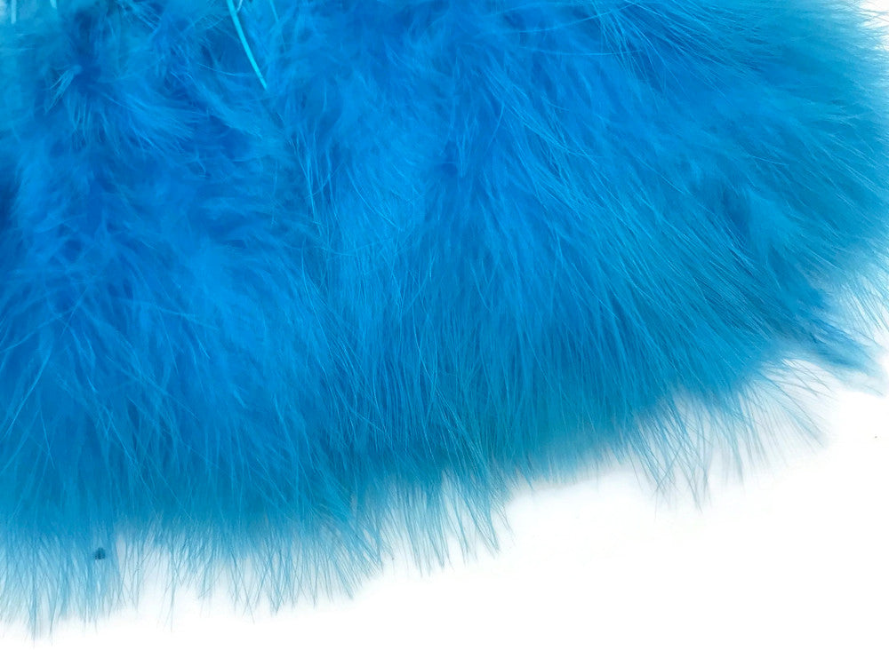 1 Yard - Turquoise Blue Marabou Turkey Fluff Feather Fringe Trim