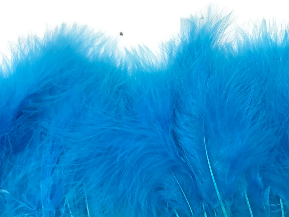 1 Yard - Turquoise Blue Marabou Turkey Fluff Feather Fringe Trim