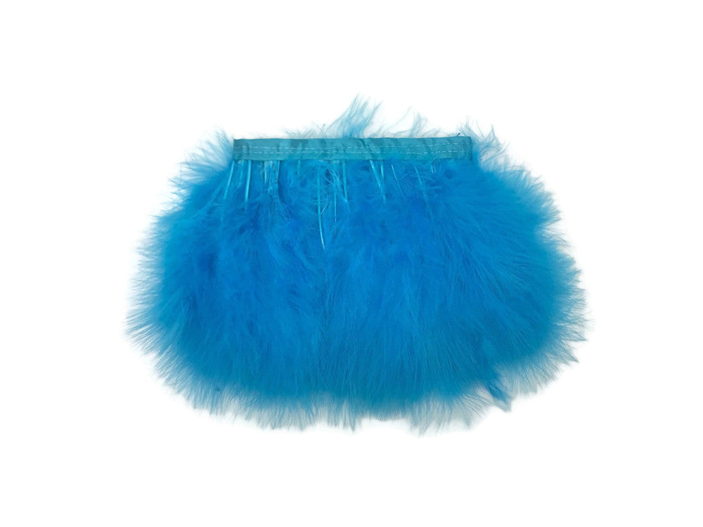 1 Yard - Turquoise Blue Marabou Turkey Fluff Feather Fringe Trim